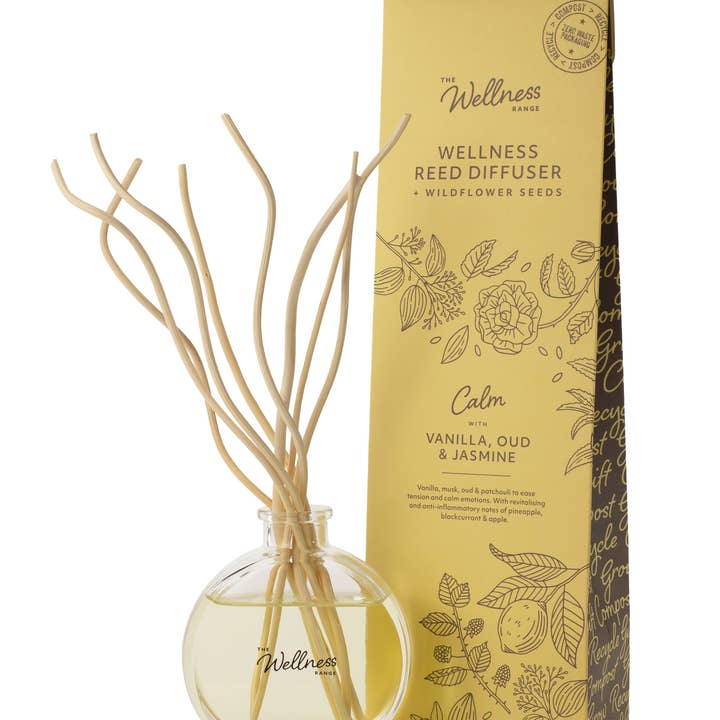 Calme - Diffuseur de Bien-être à Roseaux Vanille, Oud & Jasmin - (lot de 6) pour la vente par The Fragrance House Group