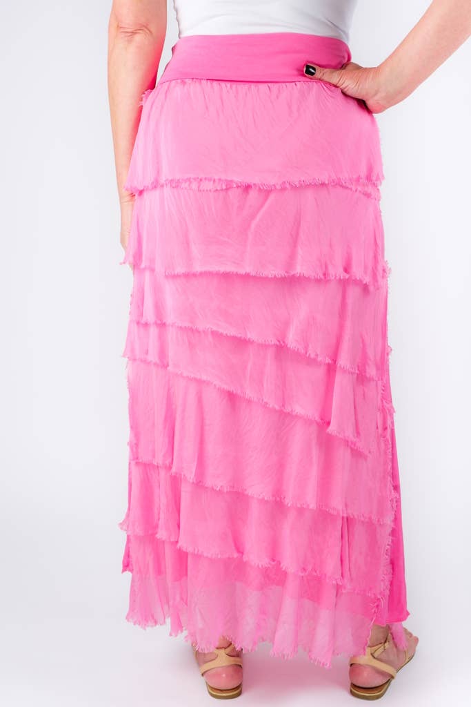 TINA Stephens Italy/Tees By Tina - Wholesale Skirt - Women's - Elisa Silk Ruffle Skirt (SL201)9