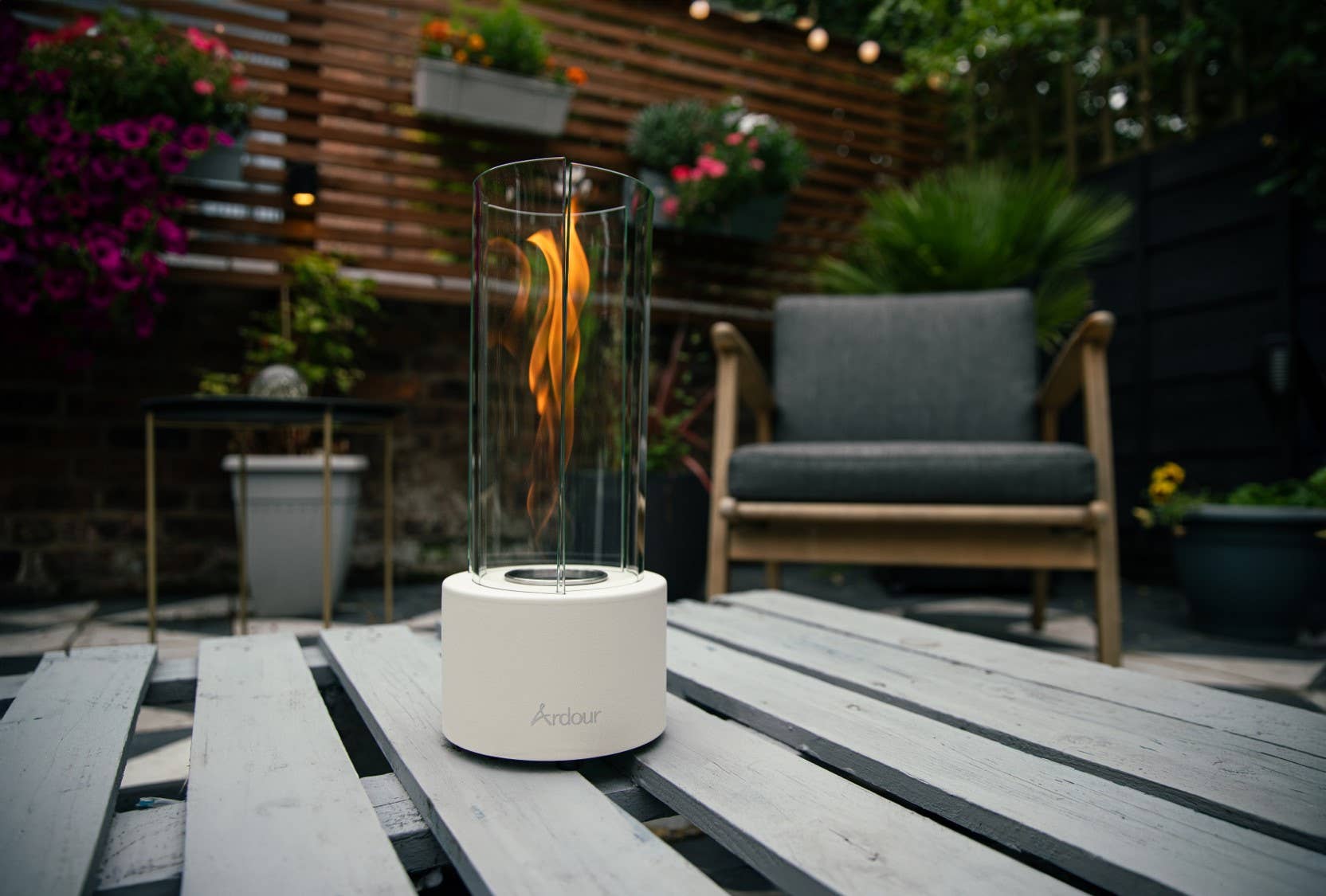 Neon Kactus – wholesale Decorative tabletop object – Ardour Enya - Indoor & Outdoor Tabletop Fire Pit - (Cream)2