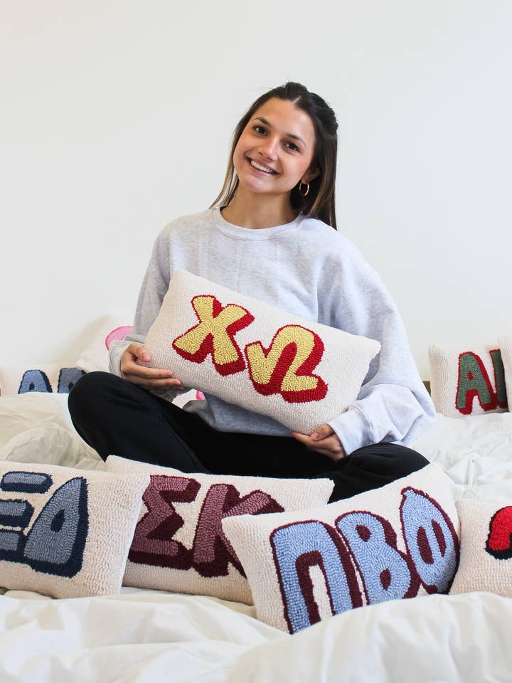 Sorority Hook Pillow for wholesale by Duo Threads