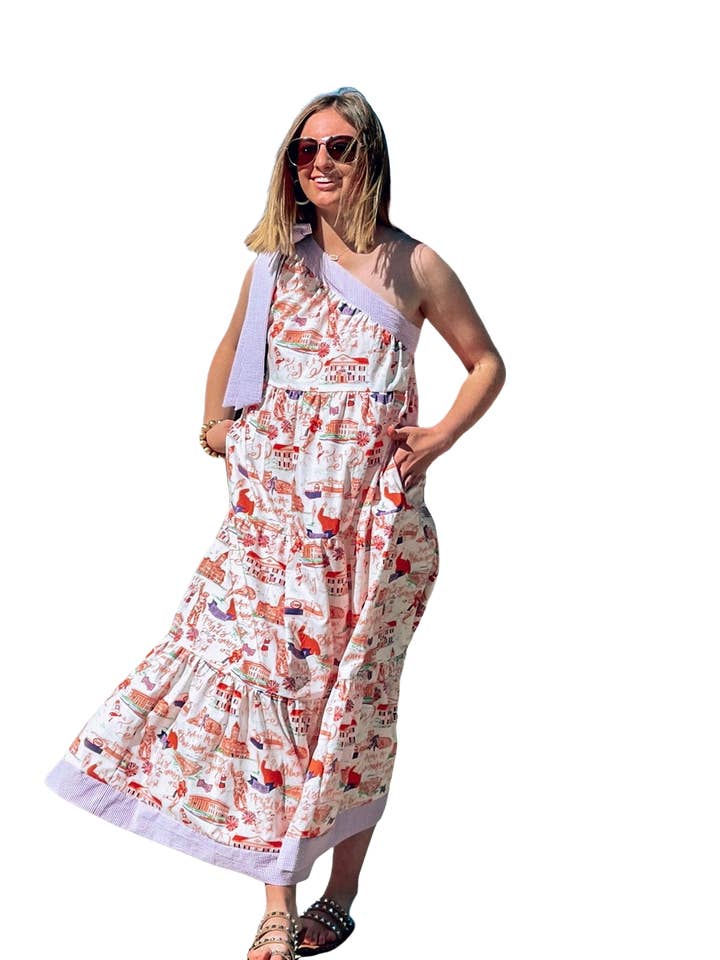 Blair Maxi Dress Clemson for wholesale by Pittypat's Clothing Co.