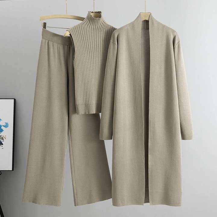 Sheer Trend - Wholesale Cardigan - Women's - Knitted Vest, Cardigan, And Pants Set7