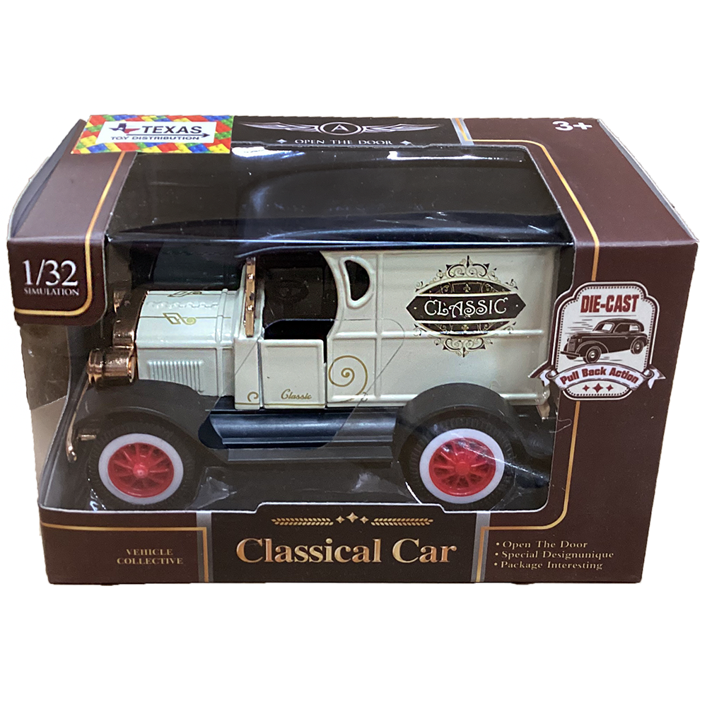 Texas Toy Distribution – wholesale Toy car/truck – Child – Classic Pull-Back Vehicles Die-Cast Vintage Cars, Assort x62