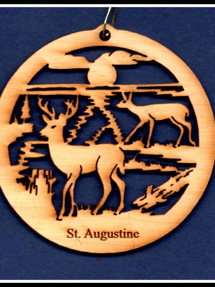 Buck and Doe Sunset Ornament for wholesale by TimberCharms®