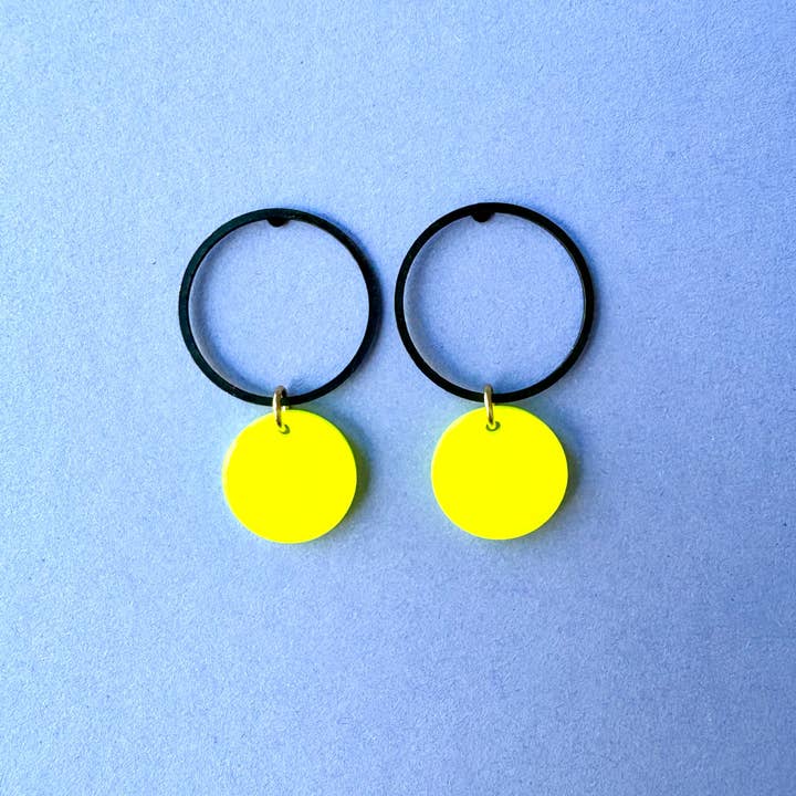 Hermoosa - Wholesale Dangle Earrings - Statement Earrings *NEON CIRCLE*