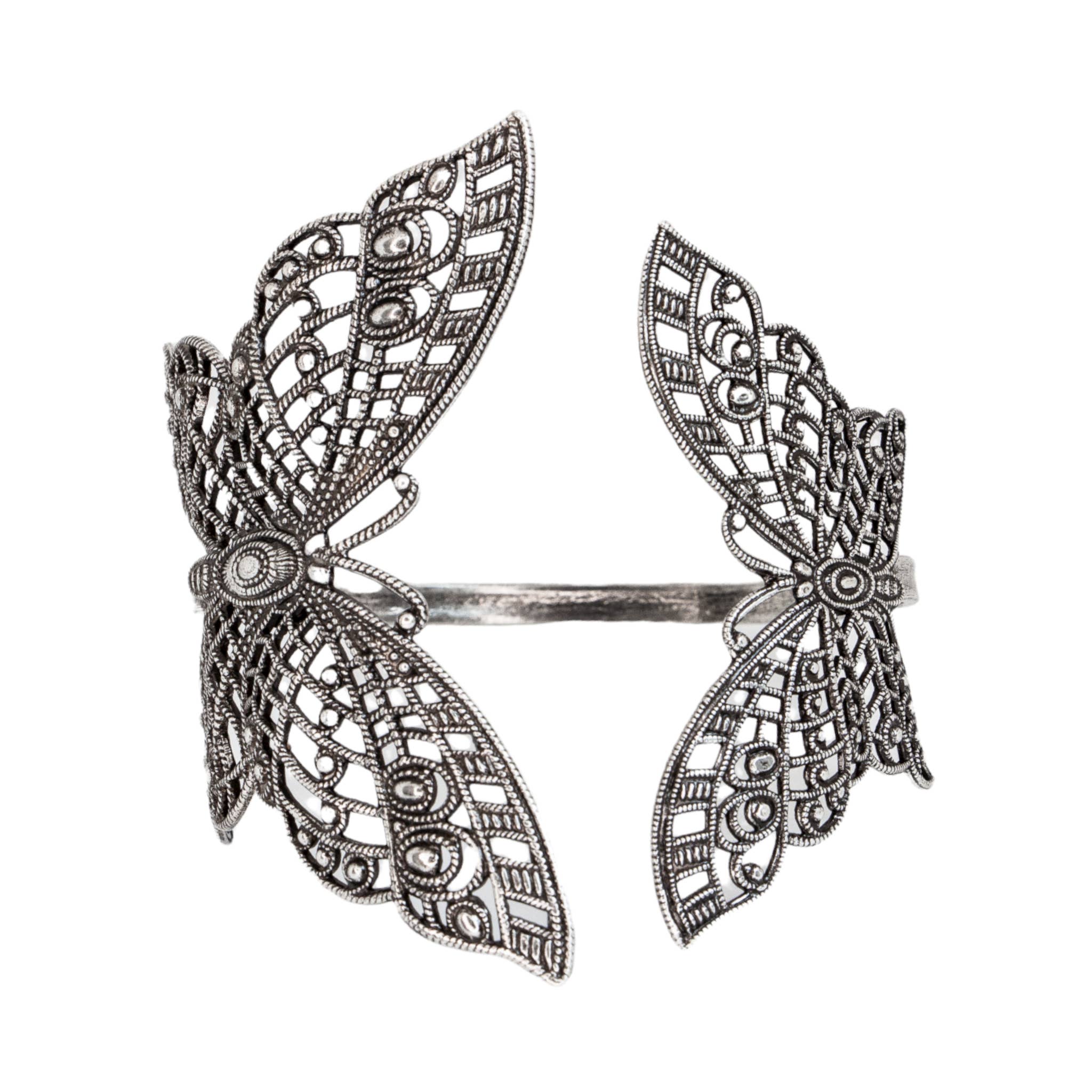 Lotta Djossou Paris - Vente Bracelet manchette - Bracelet Double Papillon Filigrane