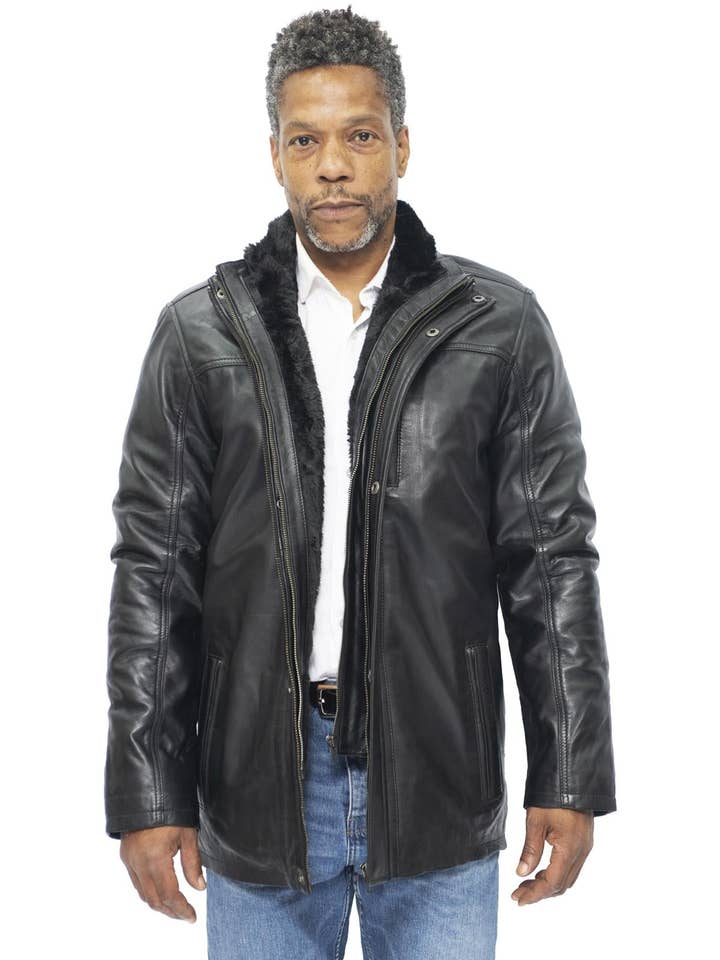 Infinity Leather (Upperclass Fashions Ltd) - Wholesale Leather Jacket - Men's - Mens Leather Mid Length Coat-Hanoi