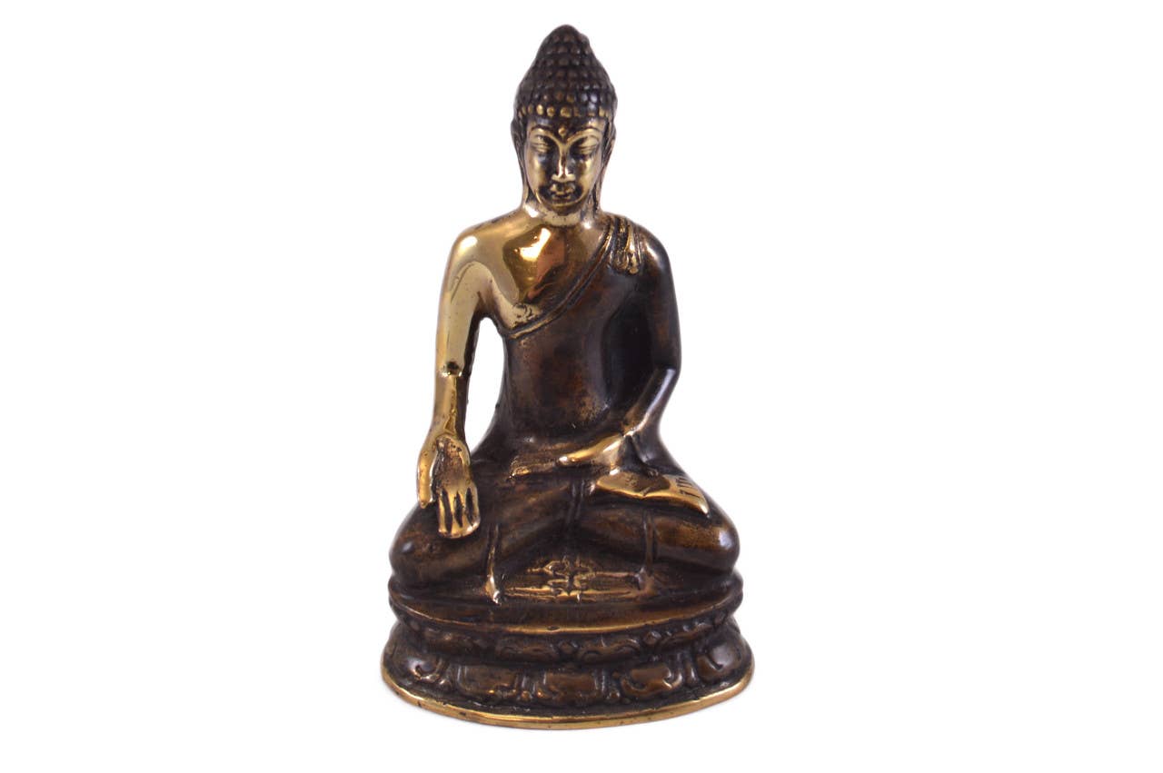 HK Higher Knowing - Wholesale Meditation Supplies - Medium Bronze Seated Buddha Statue Gb4A0