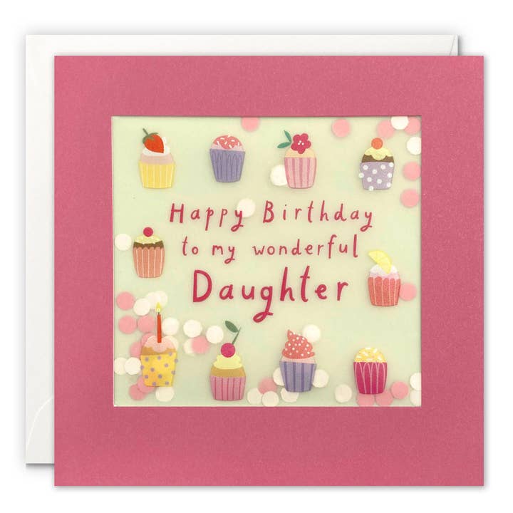 Daughter Cupcakes Confetti Birthday Card - Paper Shakies for wholesale by James Ellis