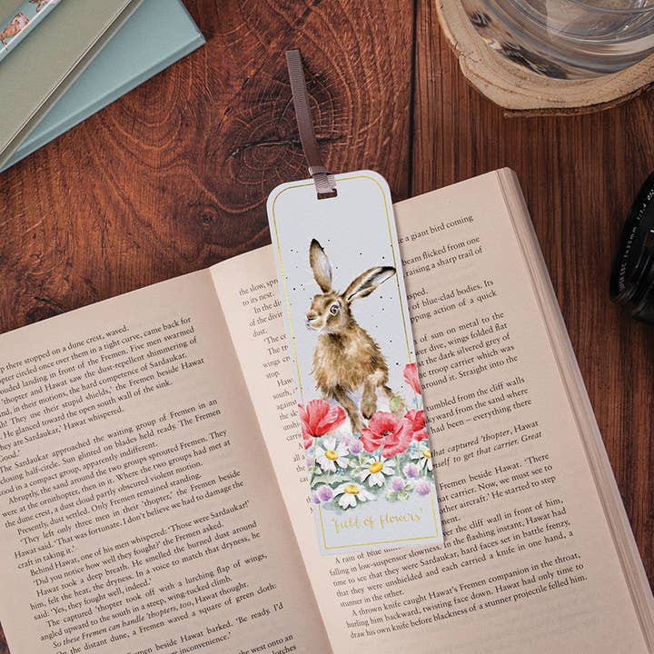 Wrendale Designs - Wholesale Bookmark - Hare Bookmark - Field of Flowers