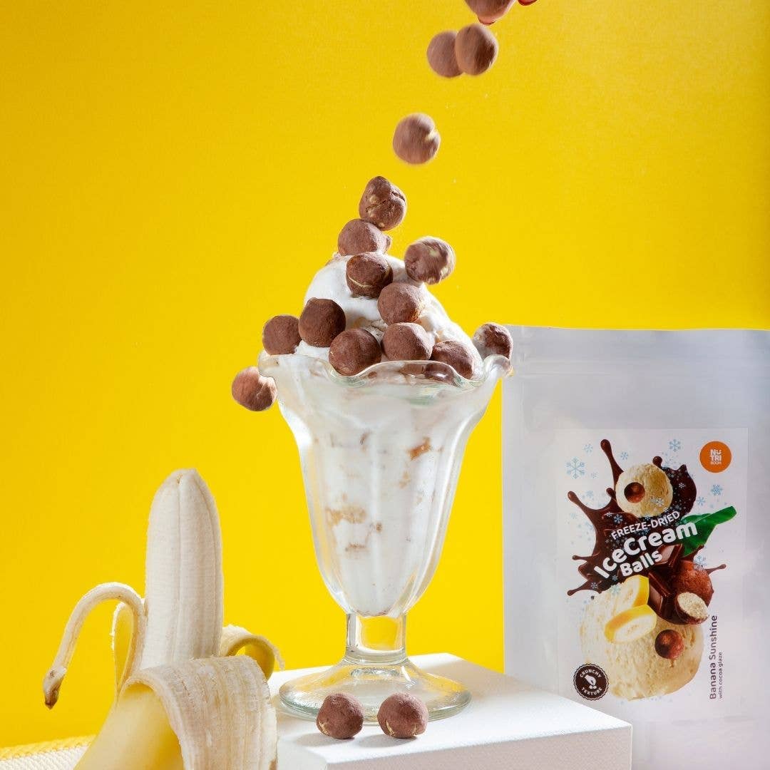 NutriBoom - Vente Glaces/sorbets - Boules de crème glacée lyophilisée Banane Sunshine 45 g3