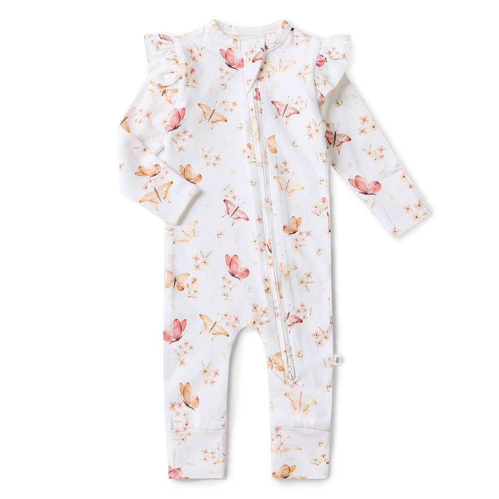 Snuggle Hunny - Wholesale Sleepsuit – Baby - Butterfly Organic Snugglesuit Convertible Romper with Frill1