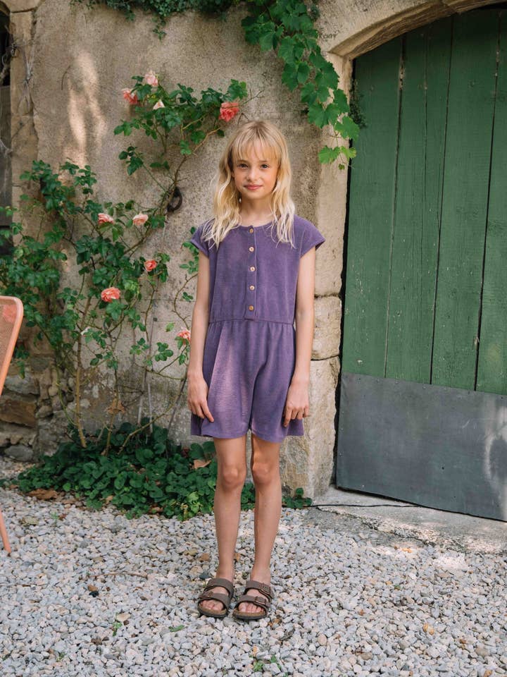 Loulou Terry Violet Romper for wholesale by Studio Bohème Paris