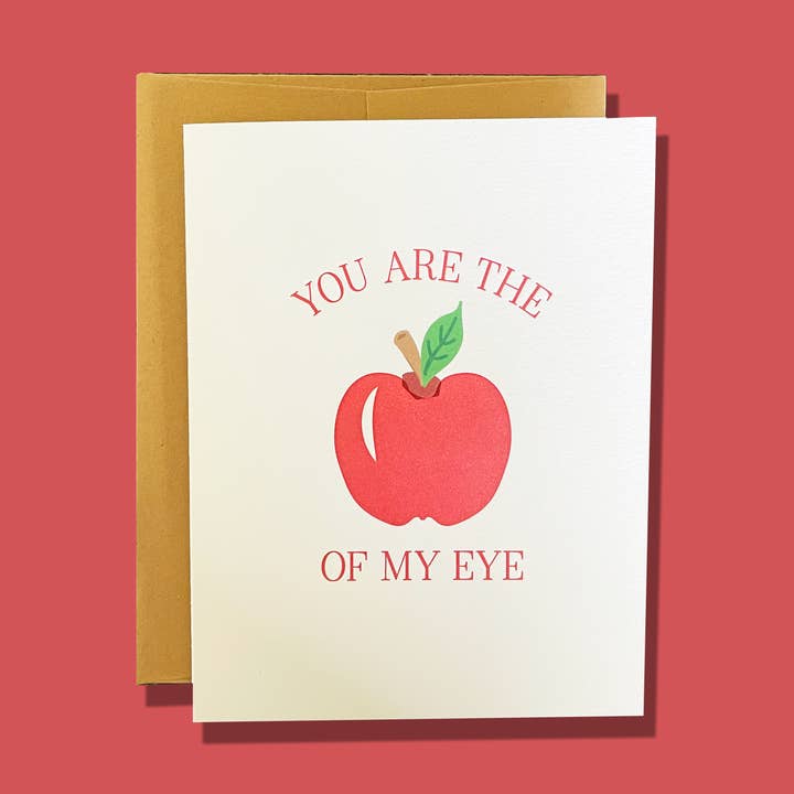 Apple of My Eye Letterpress Card for wholesale by Dodeline Design
