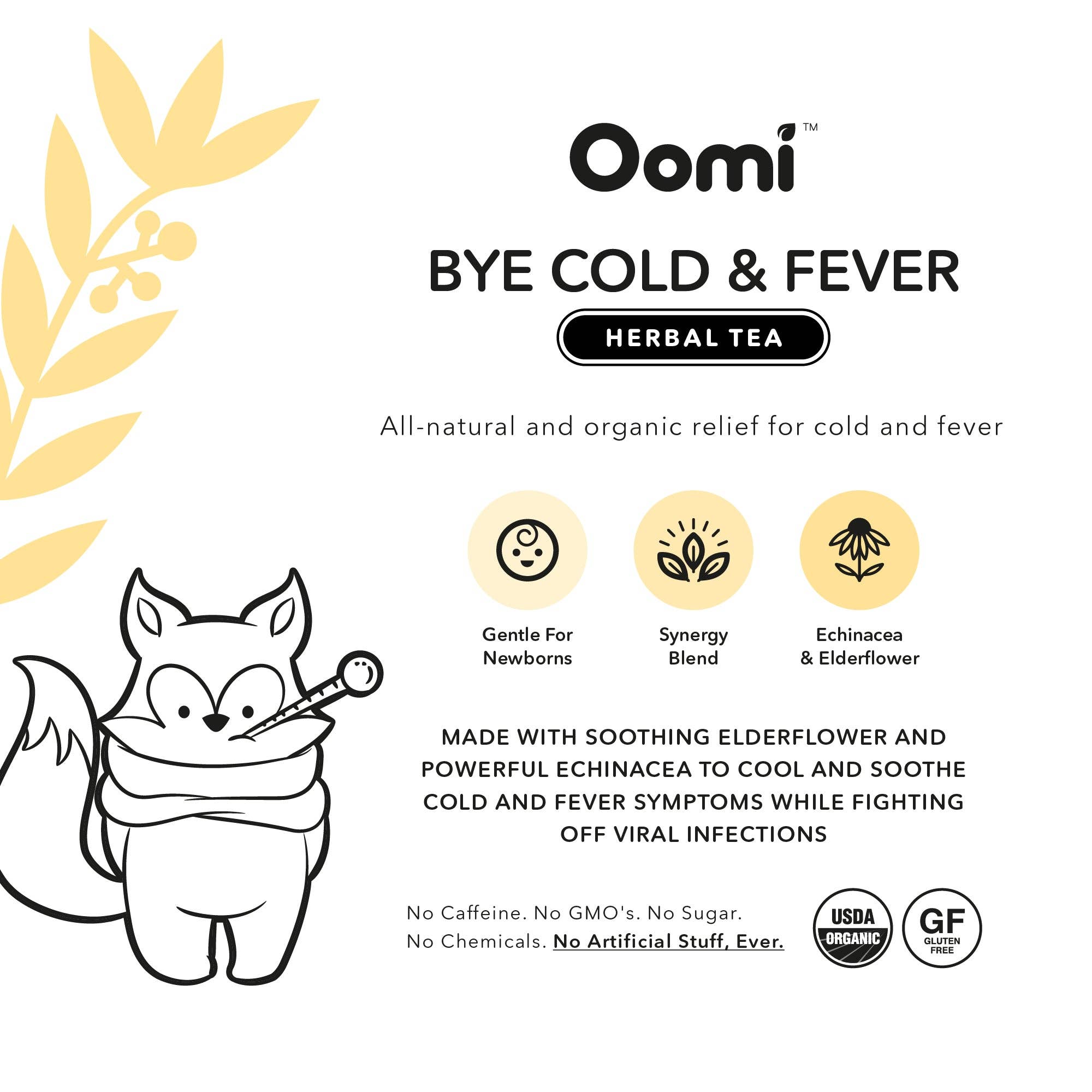 Oomi Organics - Wholesale Health/Detox Tea - Kids Bye Cold & Fever Herbal Tea2