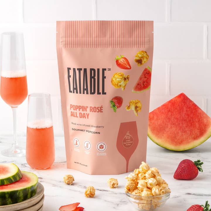 EATABLE Popcorn - Wholesale Popcorn - Poppin' Rosé All Day - Gourmet Candied Popcorn