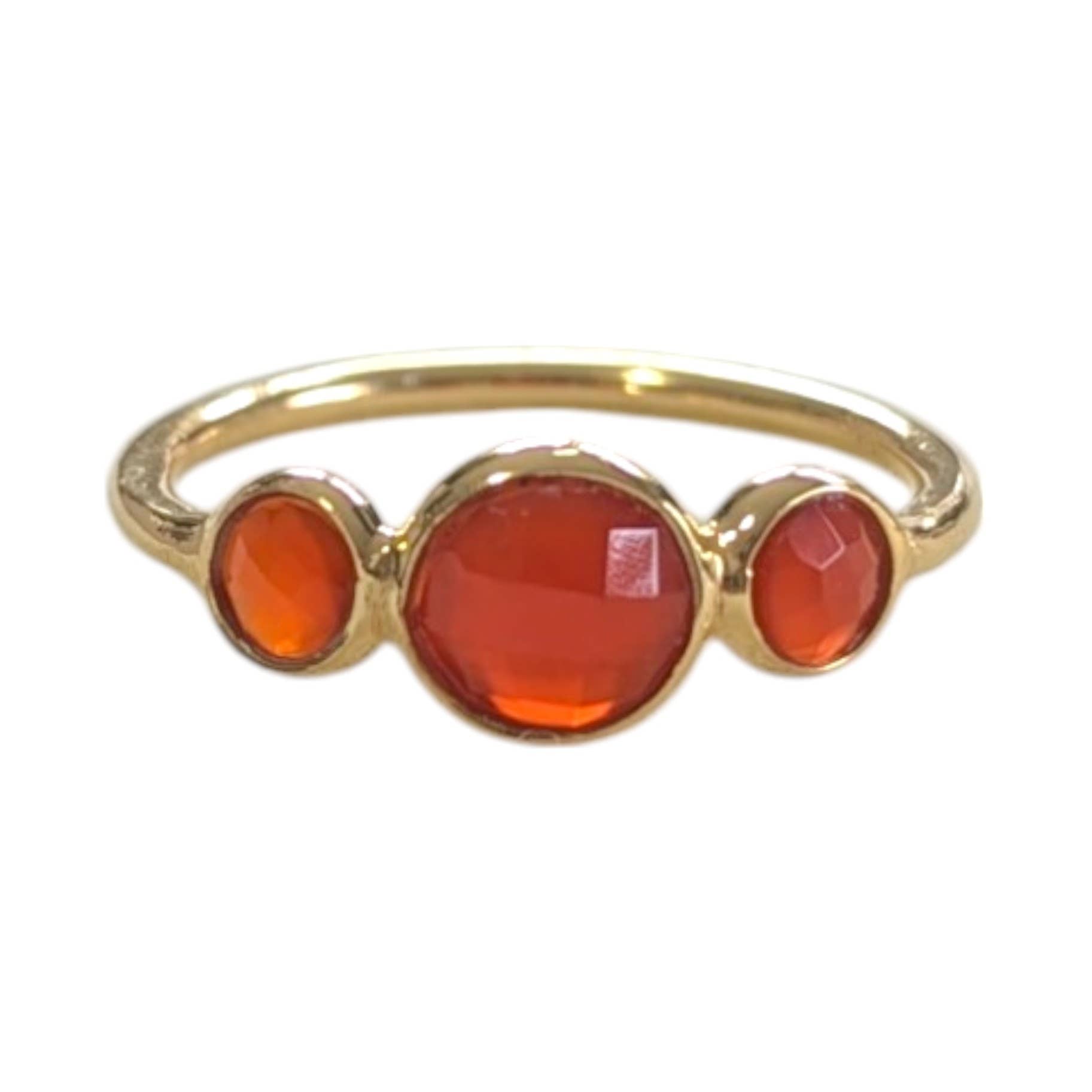 Saraswati Imports - Wholesale Multi-Stone Ring - Three Wishes Multi-Stone Carnelian Vermeil Ring