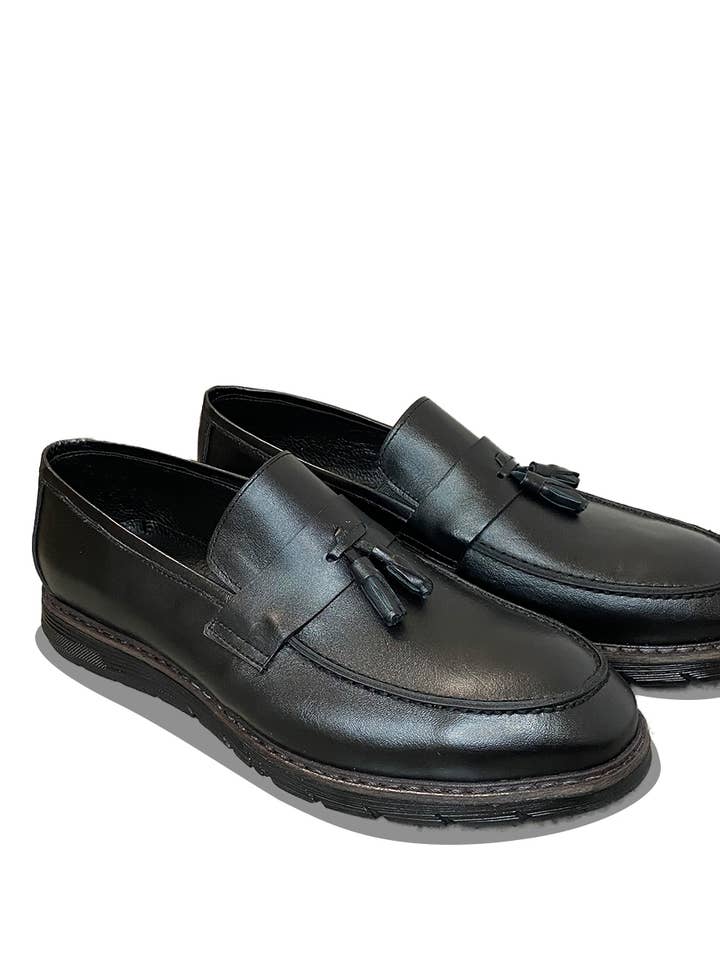 Black Loafers| Genuine Leather| MIL for wholesale by MIL