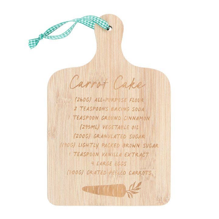 Something Different Wholesale - Wholesale Cutting Board - Carrot Cake Recipe Bamboo Serving Board1