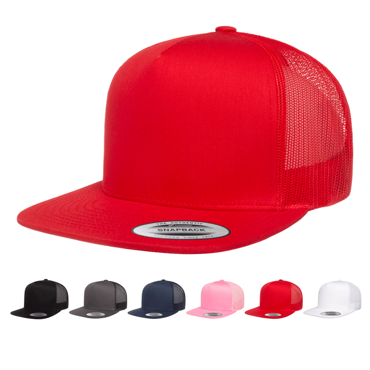 The Park Wholesale - Vente Casquette de camionneur – unisexe - Casquette Yupoong 6006 Classic Trucker Snapback, casquette à visière plate avec dos en maille - YP Classics®9