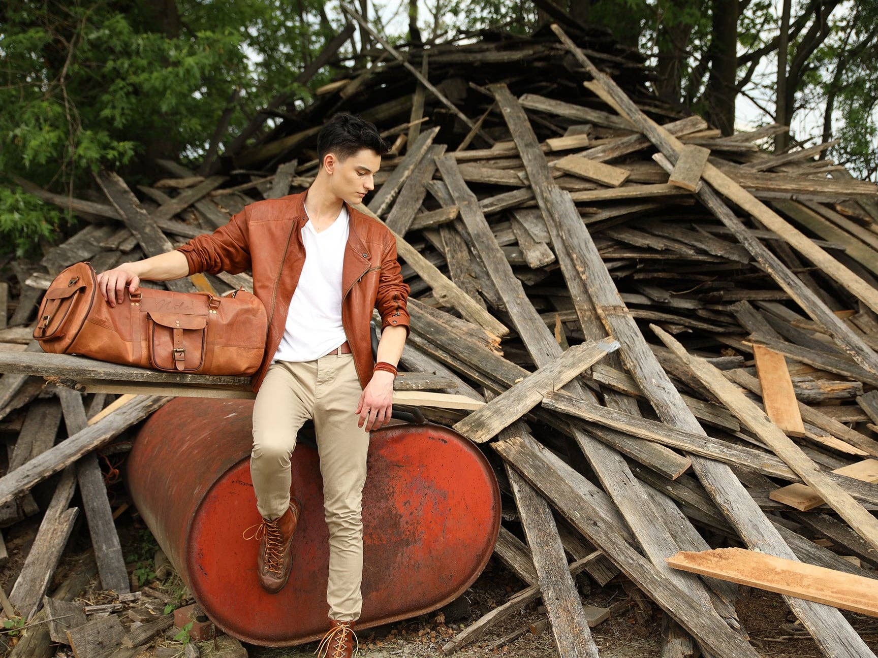 Bronceado Nila Vintage Weekender de venta al por mayor en Faire6