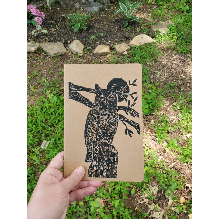 Maple Moon Designs - Wholesale Journal/Diary - Owl Linocut Journal