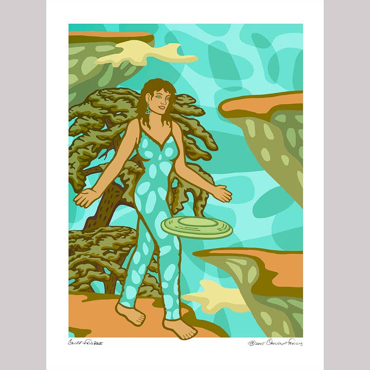 Cliff Frisbee — 18x24 Art Print for wholesale by Carolyn Ferris Art
