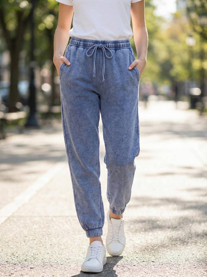 `.Washed Fleece Sweatpants with pockets Reg/Plus for wholesale by 42POPS