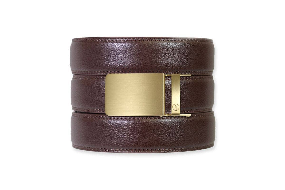 Tough Apparel - Vendita all'ingrosso Cintura - Uomo - Set cintura e fibbia Rachet in pelle Espresso18