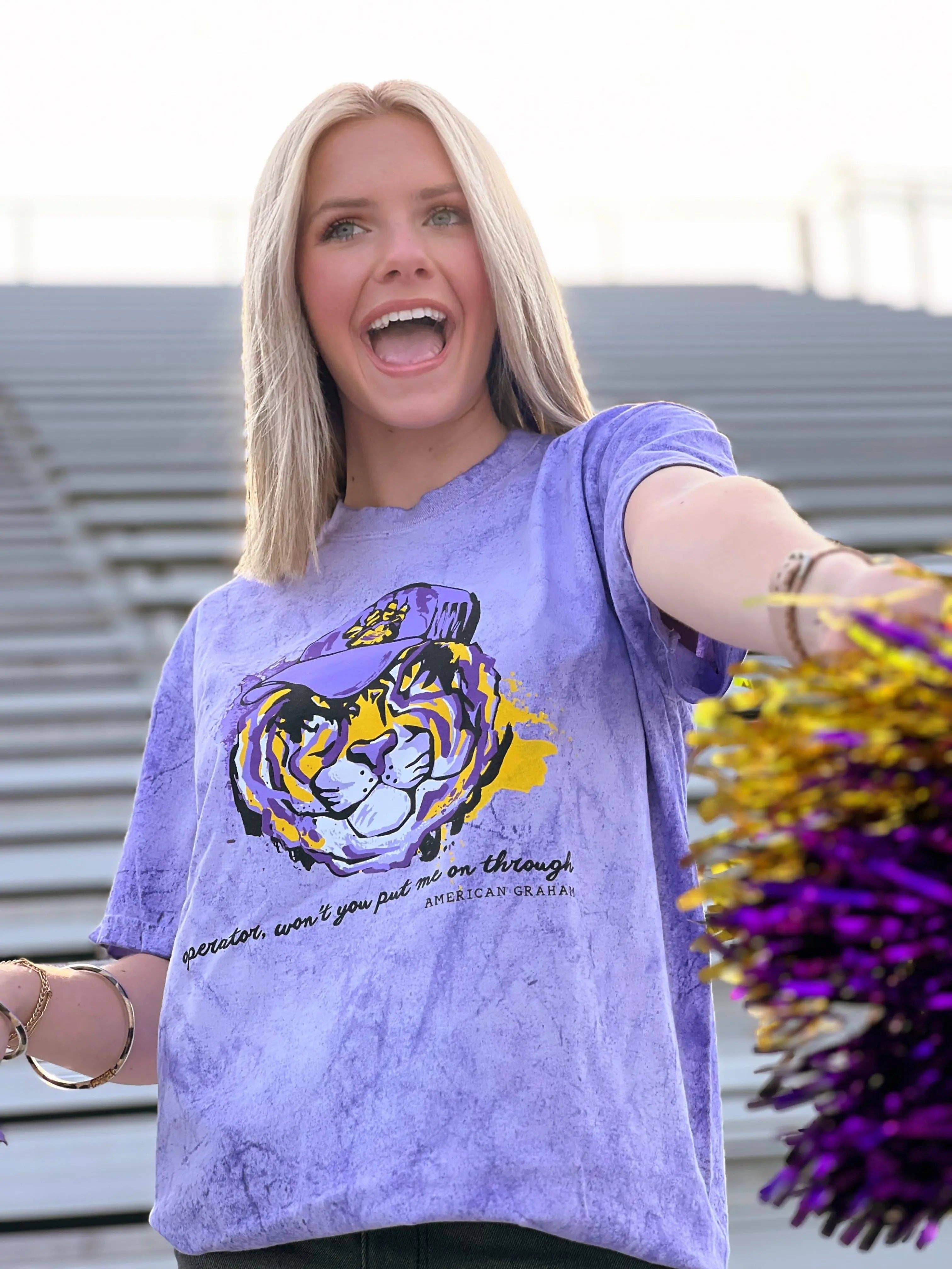 PURPLE Callin' Baton Rouge Mineral Wash T-Shirt for wholesale on Faire2