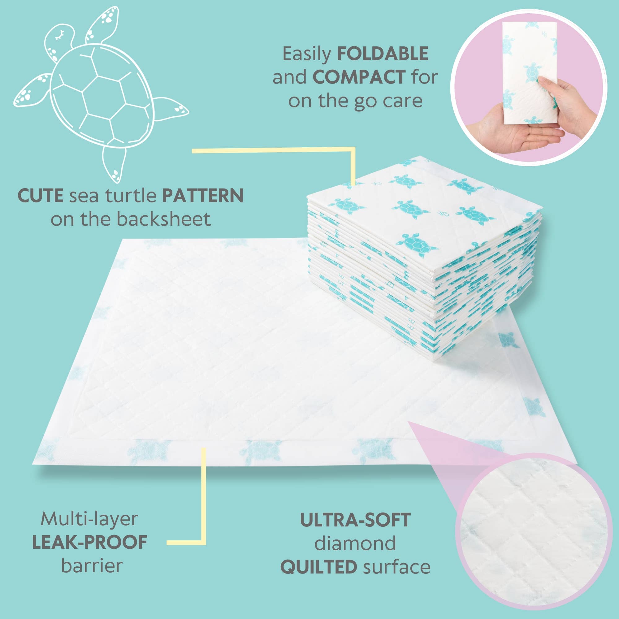 Vesta Baby - Wholesale Changing Mat/Pad - Baby - Baby Disposable Changing Pads - 65 Absorbent Waterproof Mats2
