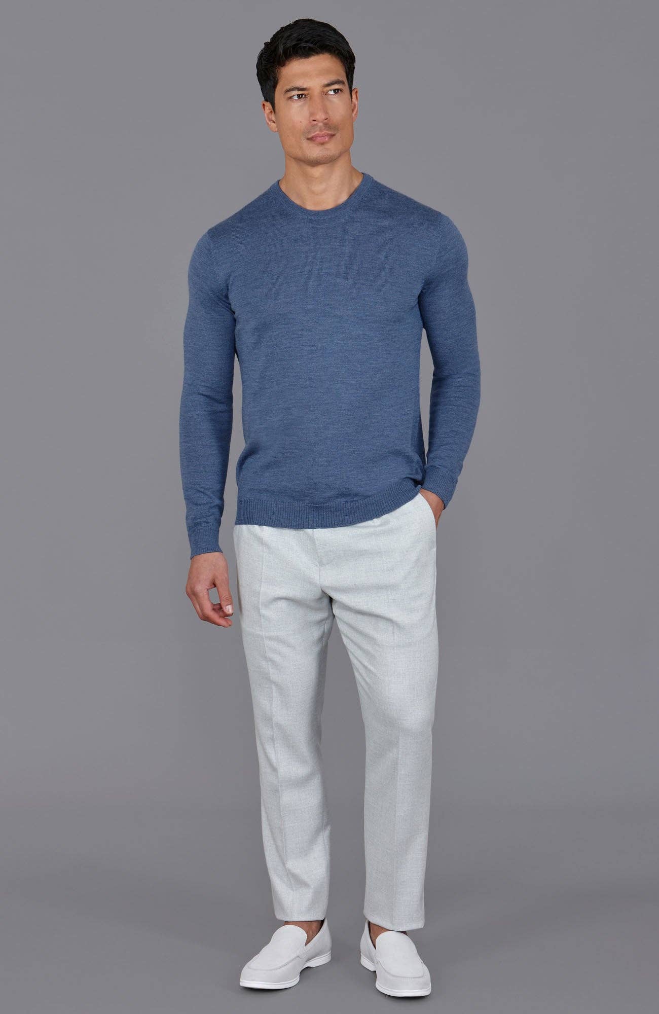 Paul James Knitwear – wholesale Knitted jumper – Men′s – Mens Extra Fine Merino Wool Crew Neck Jumper23