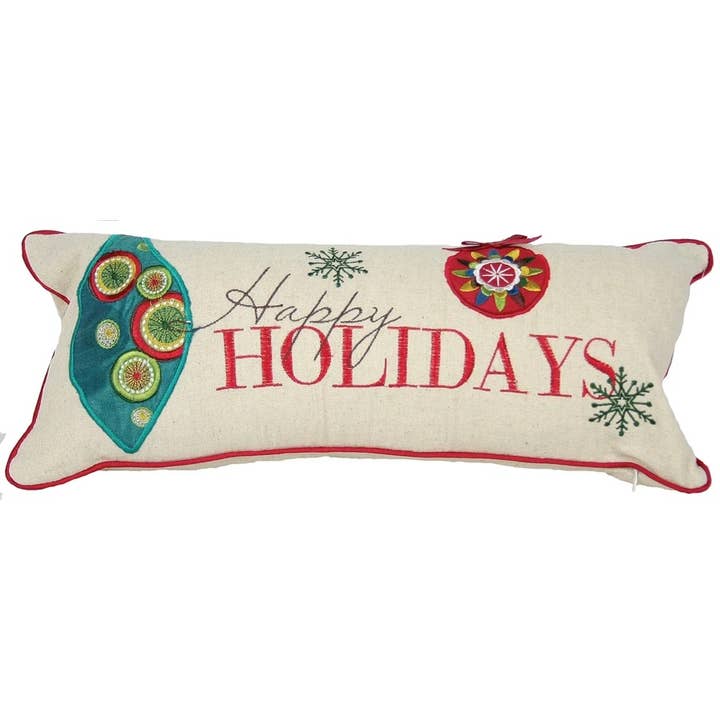 8"x18" Holiday Pillow - Natural for wholesale by Xia Home Fashions & Manor Luxe
