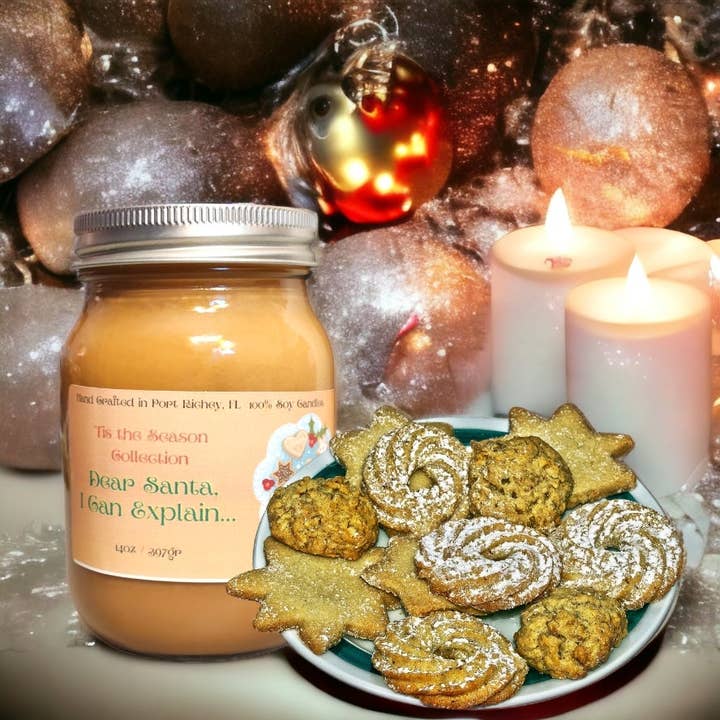 Dear Santa, I Can Explain... 14oz for wholesale by Shining Star Candle Company