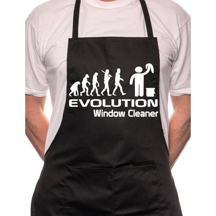 Print4U - Wholesale Apron - Adult Evolution Of A Window Cleaner BBQ Cooking Funny Novelty Apron