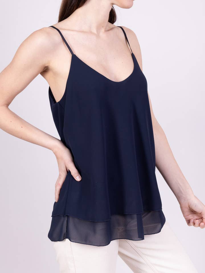 Adjustable Thin Strap Tank Top Lined for wholesale by L'Emotion