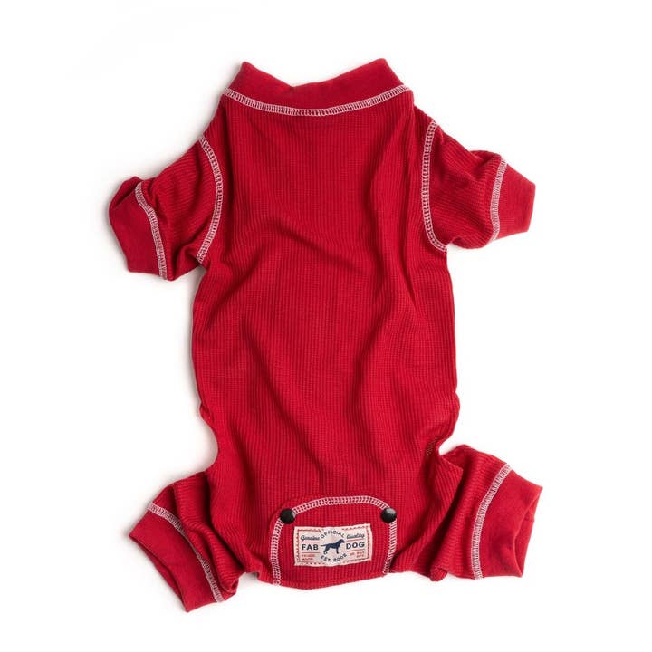 fabdog - Wholesale Pet Pajamas - Dog - Red Thermal Dog Pajamas