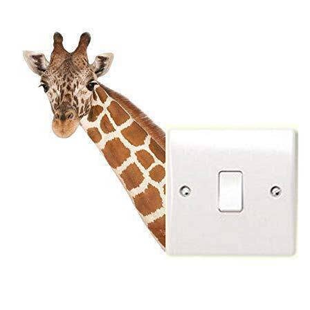 Adesivo Murale in Vinile Interruttore della Luce Testa di Giraffa per la vendita all'ingrosso da parte di Wonderwallsboutique