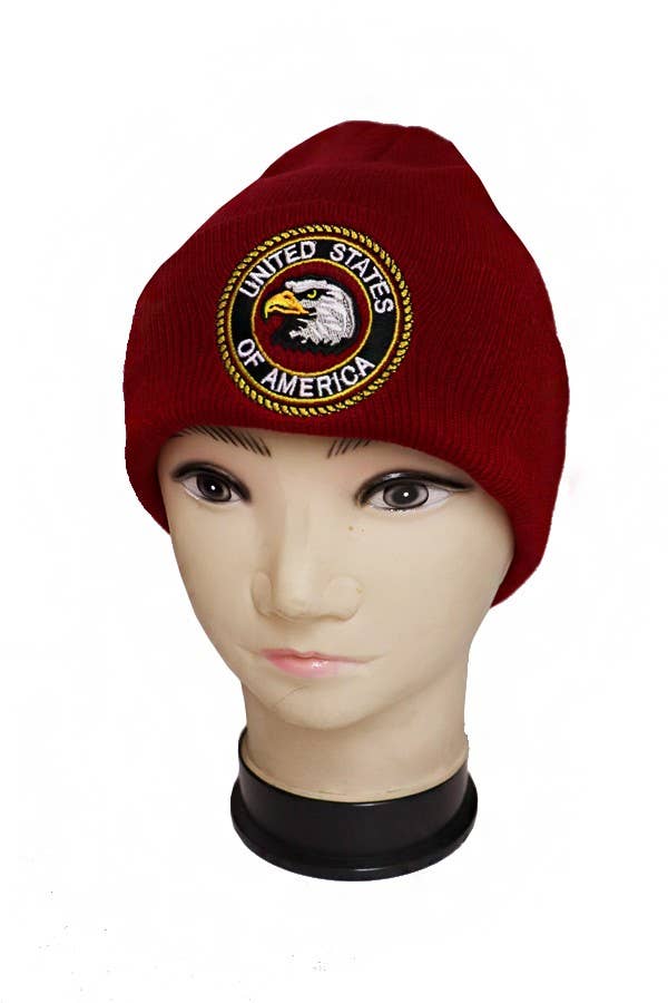 Cap Zone - Venta al por mayor Gorro de lana - Mujer - Gorros largos de acrílico con parches de American Eagle1