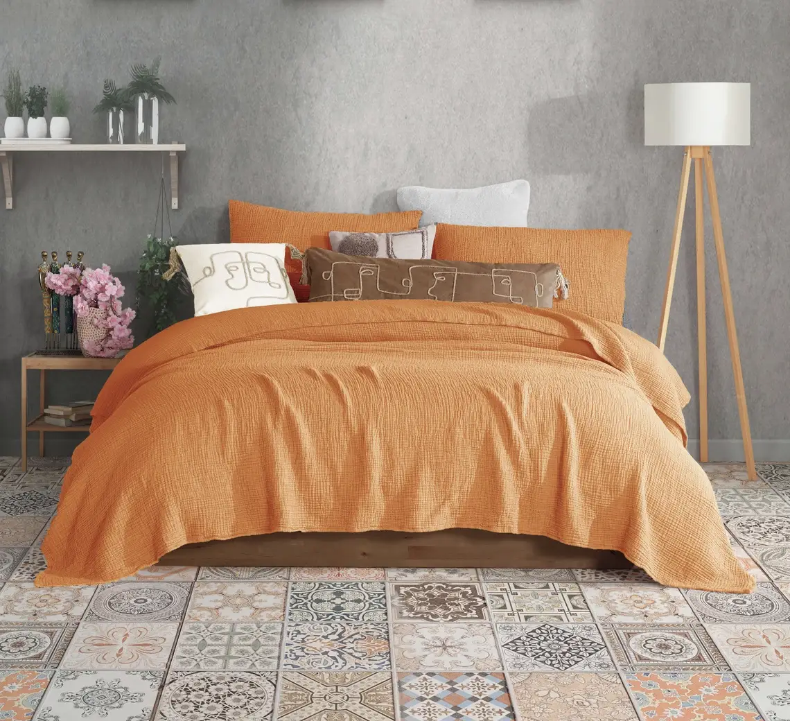 Aseel Buy Good - Wholesale Throw Blanket - Throw blanket Cotton Large Size Camel Color13