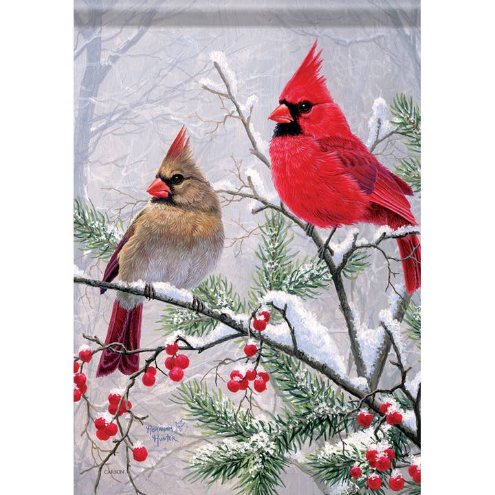 Drapeau "Cardinals Pine Berries" Grand Durasoft™ pour la vente par FlagTrends by Carson