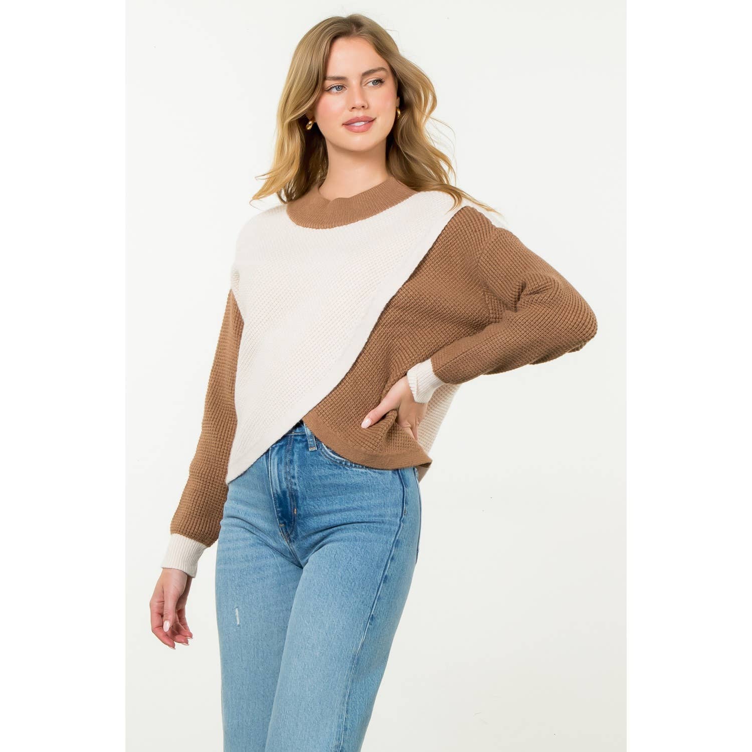THML - Wholesale Knit Sweater - Women's - Colorblock Knit Sweater10