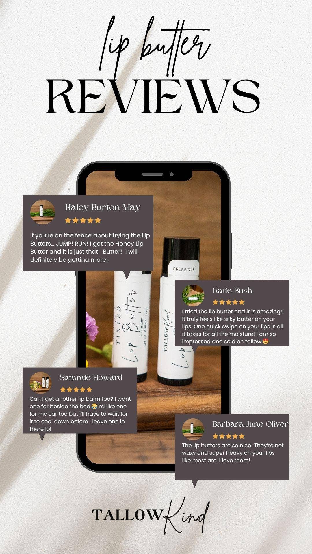 TallowKind. - Wholesale Lip Balm - Honey Lip Butter | Tallow Lip Balm | Lip Balm | Chapstick 3