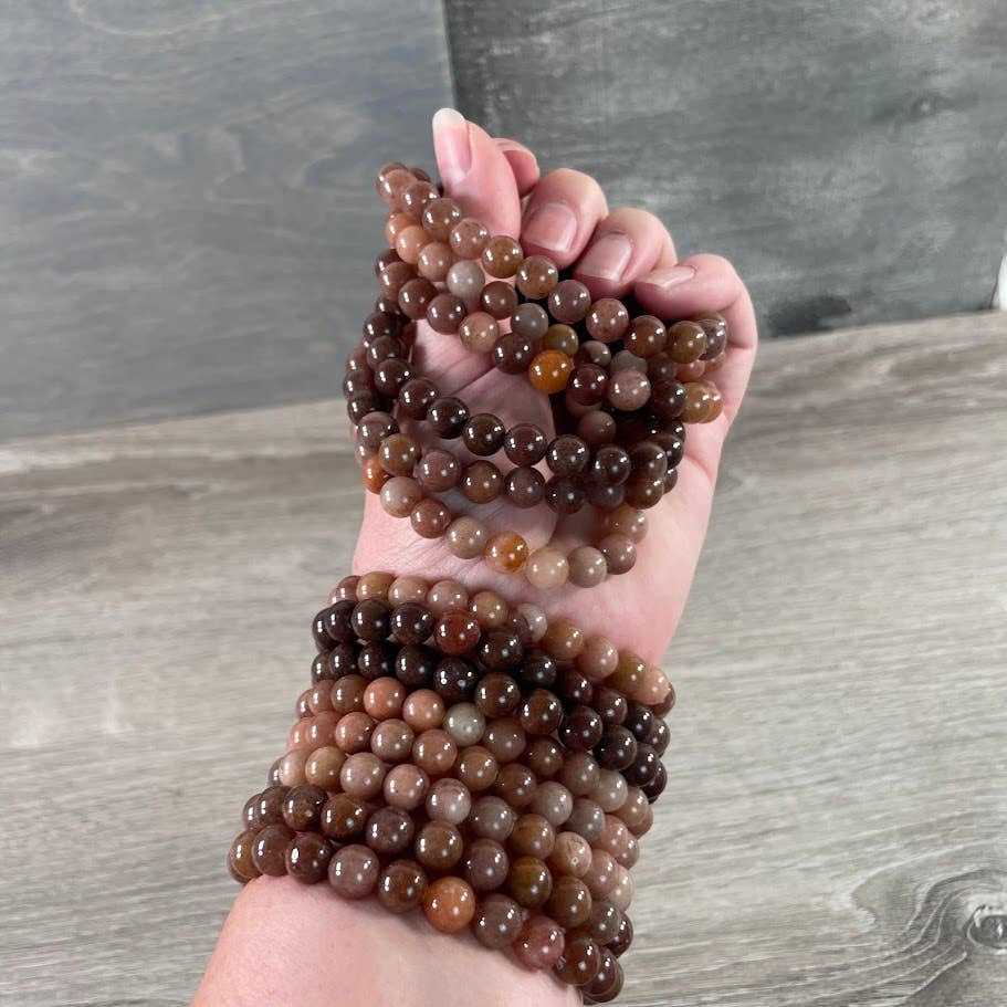 Keystone Crystals - Wholesale Beaded Bracelet - 8mm Round Gemstone Beaded Bracelets – Assorted Crystals Bulk49