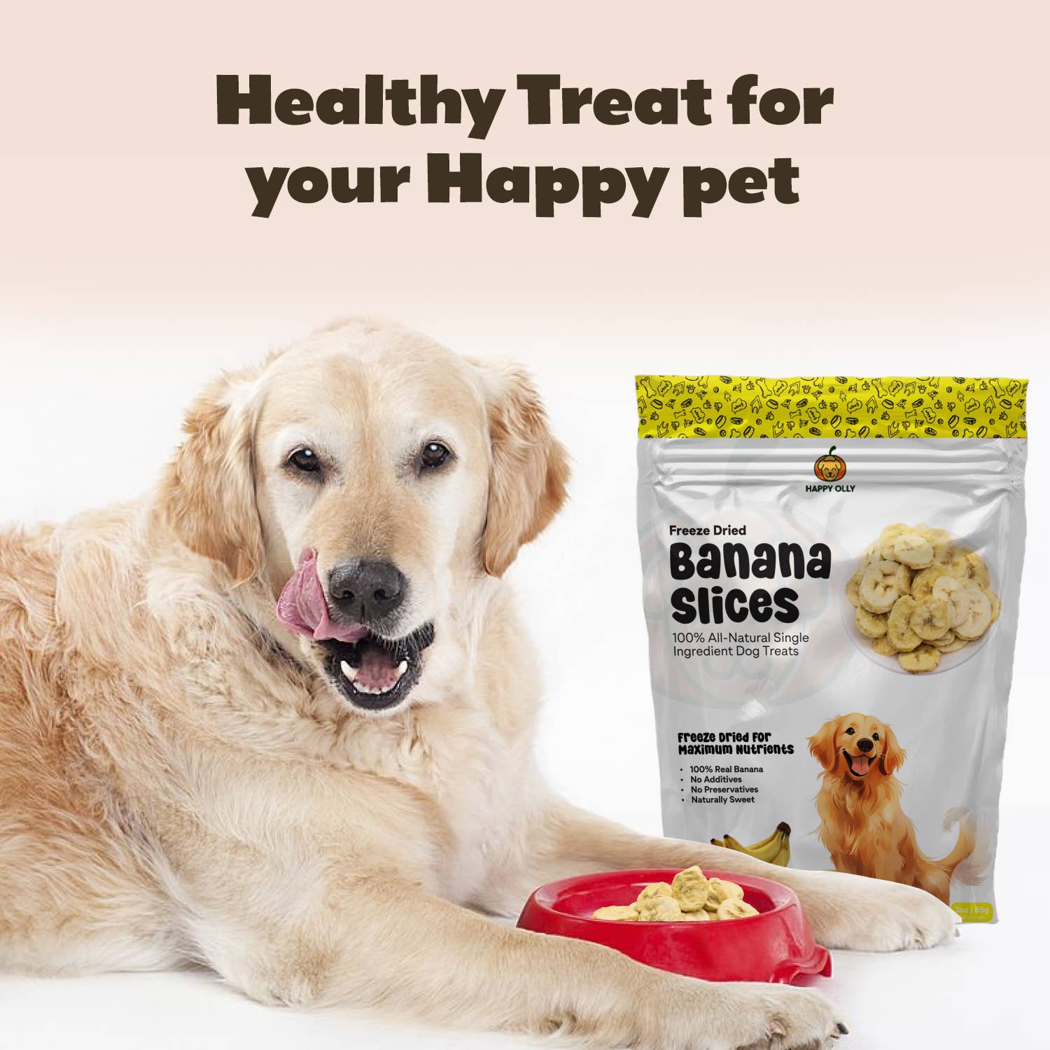 Happy Olly - Wholesale Pet Treats - Dog - Happy Olly Freeze Dried Banana- Single Ingredient Dog Treat6