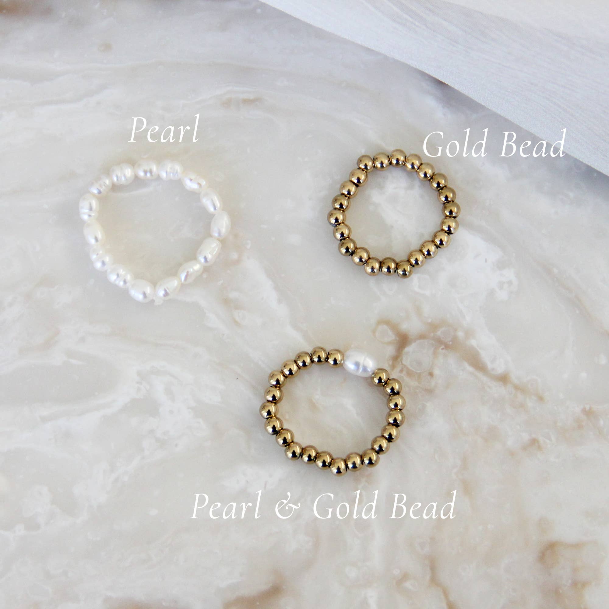 MAIVE - Wholesale Band/Stacked Ring - Freshwater Pearl or Bead Ring