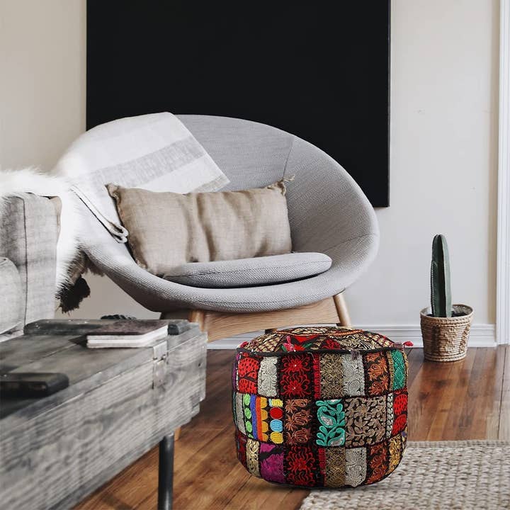 Aakriti Inc. - Wholesale Pouf - Aakriti Gallery Indian Pouf Footstool Pouf Cover Pack of 103