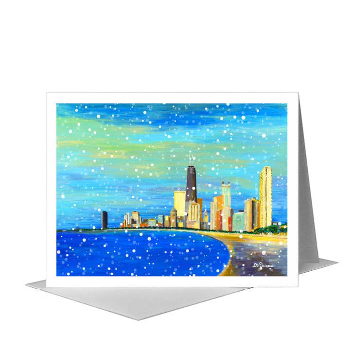 Lake Shore Curve, Chicago, Greeting Card (#7949E) for wholesale by Printed Canvas