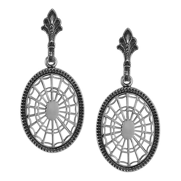 Nathaniel Russell Federal Oval / Fleur de Lis Post Earrings for wholesale by G2 Silver