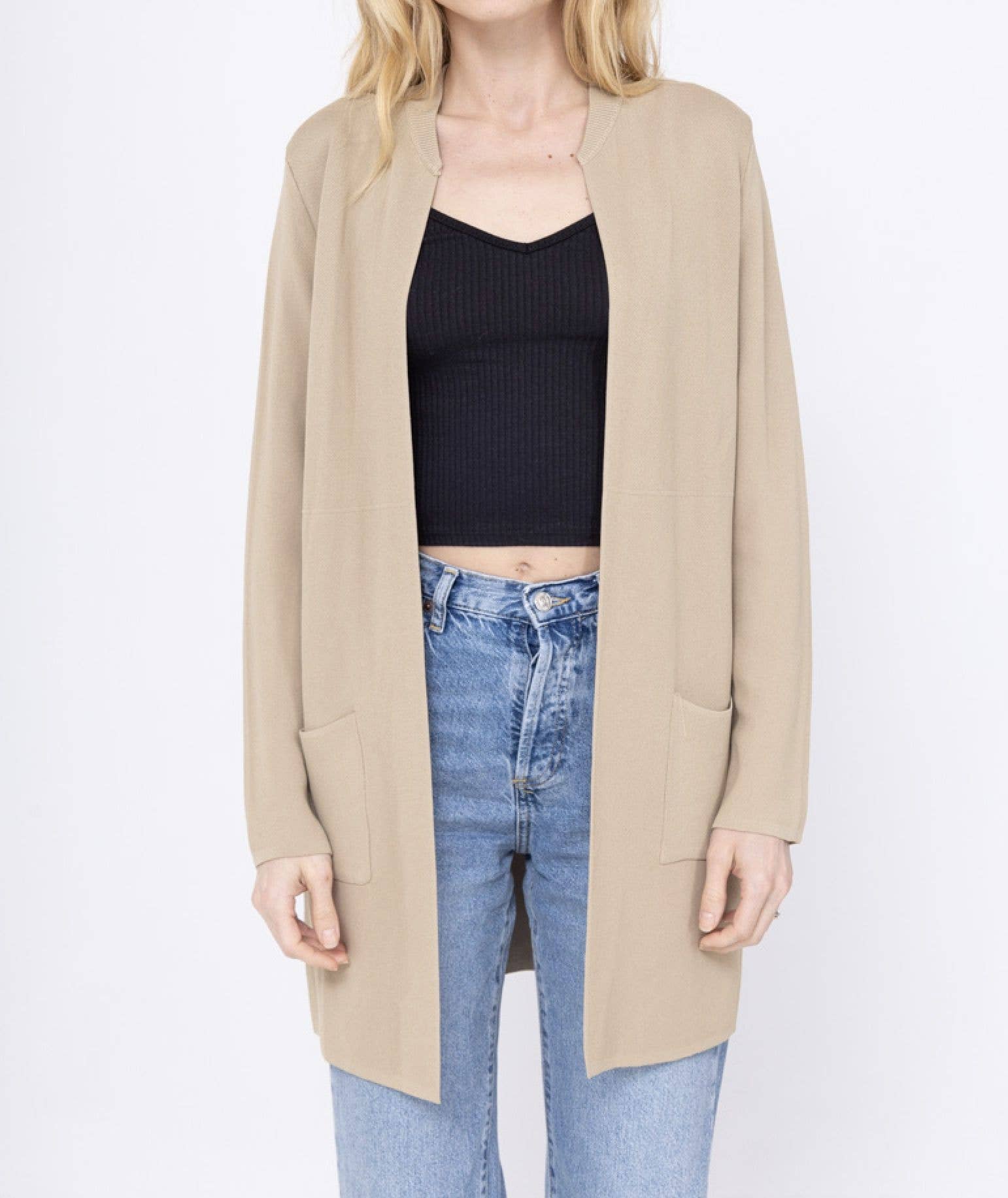 Happy look - Vendita all'ingrosso Cardigan - Donna - Gilet lungo in maglia fine 10